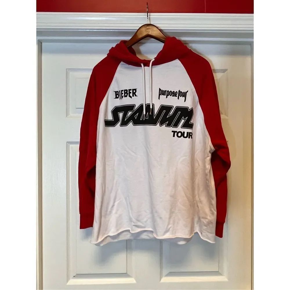 Justin Bieber Stadium Tour Hoodie Sweatshirt sz XL